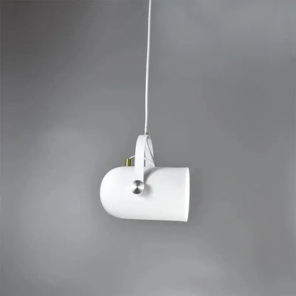 White cylindrical DecorBites™ modern Nordic hanging lights with sleek minimalist design and metallic energy-efficient hanging lights