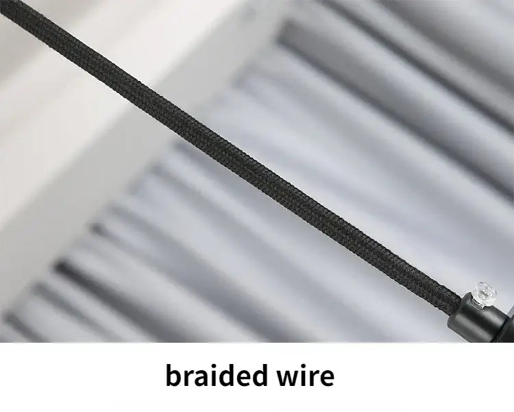 Black braided wire with a clear faceted crystal accent for decorbites™ modern nordic led ceiling chandelier