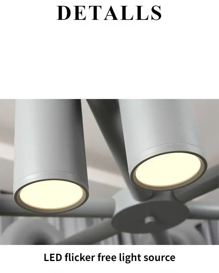 Decorbites modern nordic led ceiling chandelier with sleek silver finish and warm even illumination for home use
