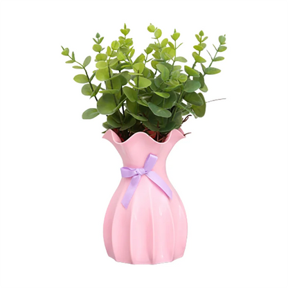 Modern Nordic Mini White Flower Vase Home Decor - Pink - Vase
