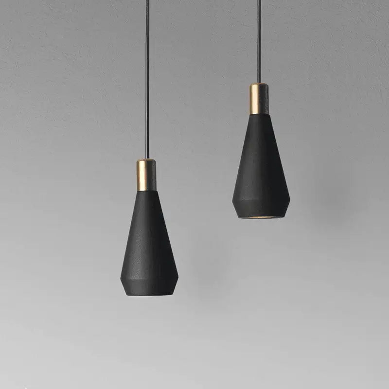 Modern nordic pendant light by decorbites featuring black matte hanging lights with gold toned metallic accents