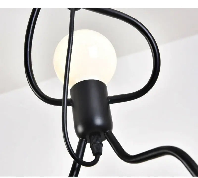 Black metal nordic pendant light with frosted glass bulb for modern home decoration by DecorBites™