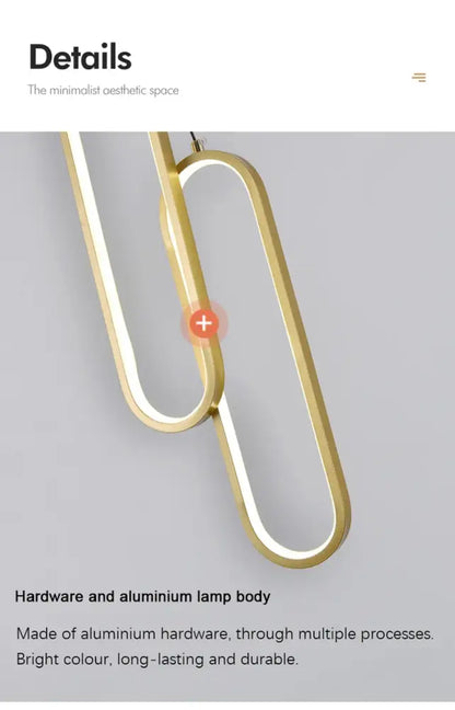 Decorbites modern nordic pendant light gold minimalist oval shapes sleek design for home decoration