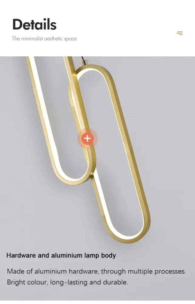 Decorbites modern nordic pendant light gold minimalist oval shapes sleek design for home decoration