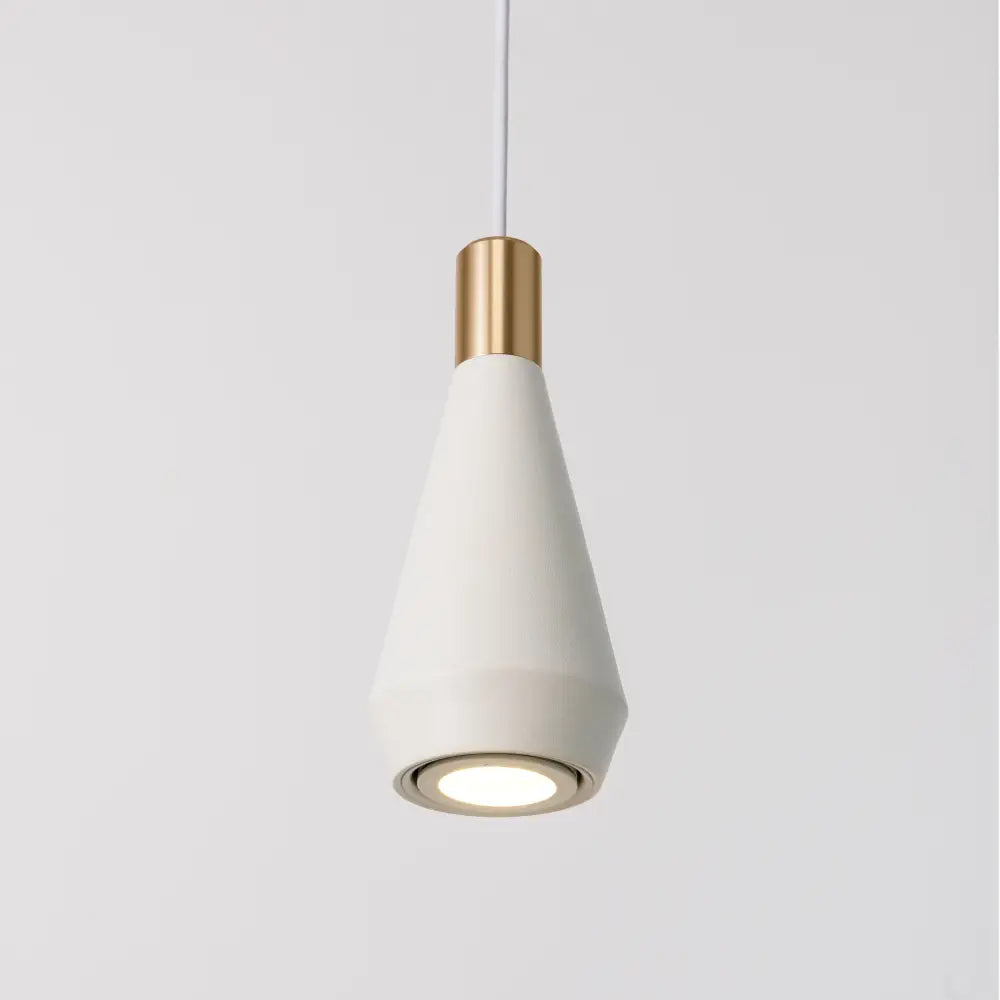 Decorbites™ modern nordic pendant light with white conical shade, gold metallic top, and diffused led bulb hanging light