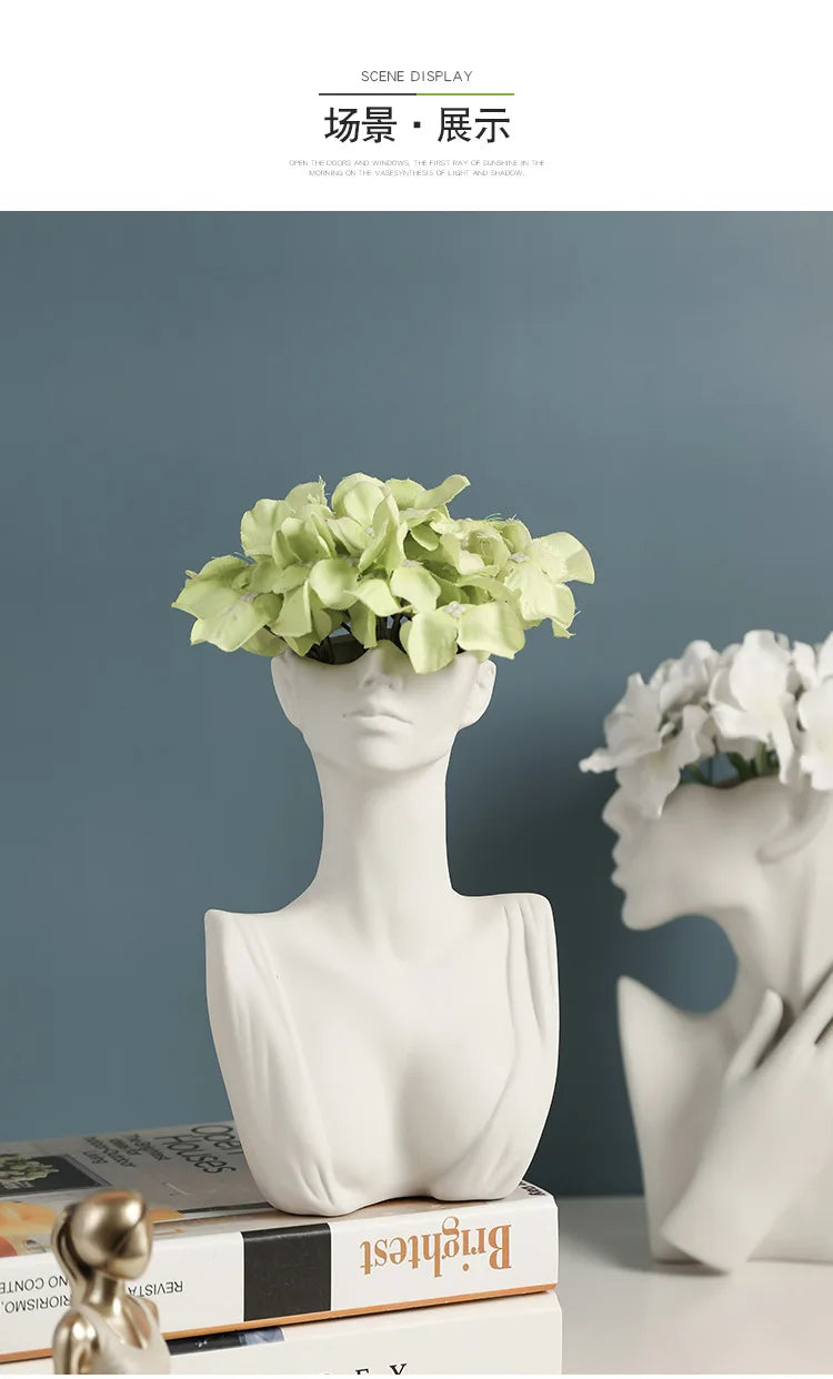 DecorBites™ Modern Nordic Style Ceramic Body Vase