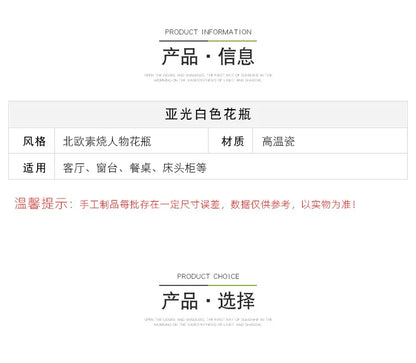 Modern Nordic Style Ceramic Body Vase - Vase