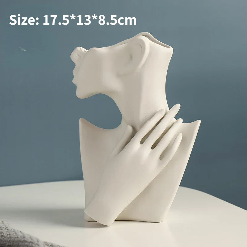 Modern Nordic Style Ceramic Body Vase - C - Vase