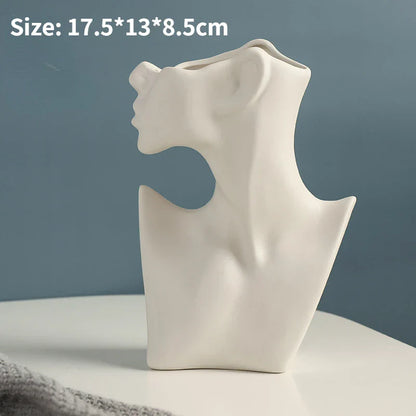 Modern Nordic Style Ceramic Body Vase - A - Vase