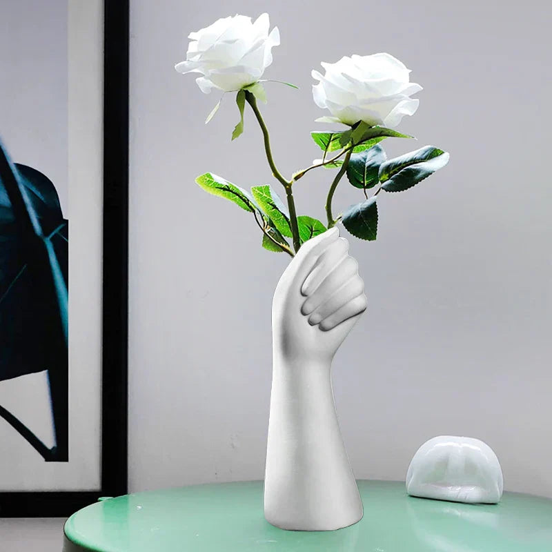 DecorBites™ Modern Nordic Style Ceramic Hand Vase