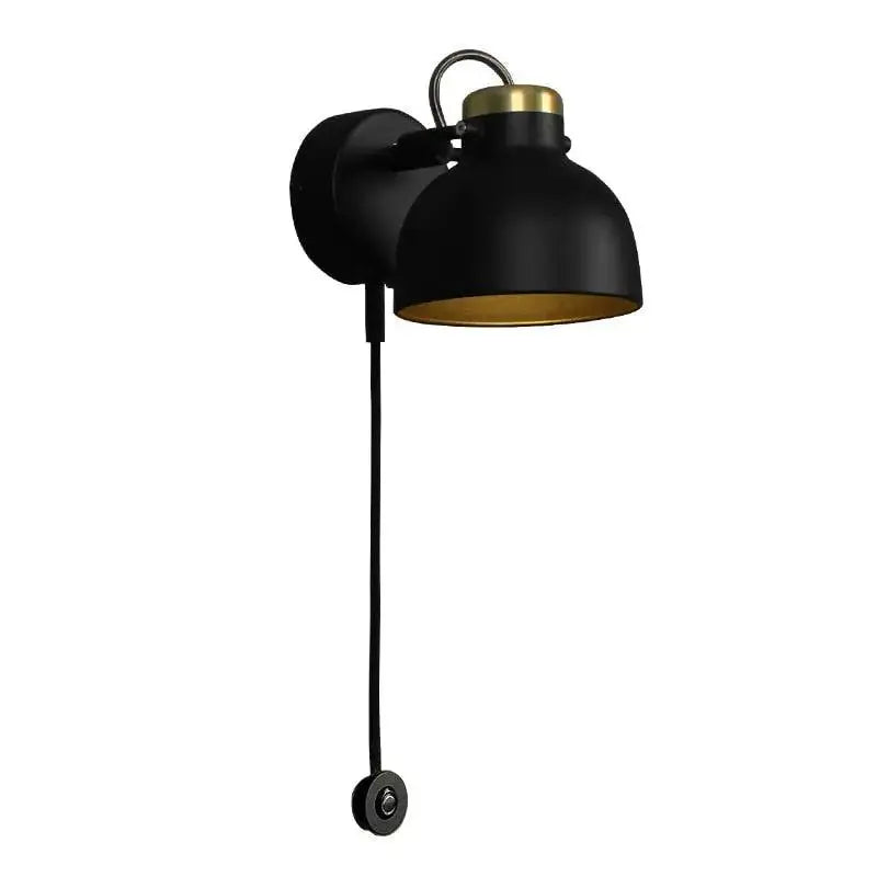 DecorBites modern nordic wall sconce in black with brass interior and adjustable arm for stylish home decor lighting