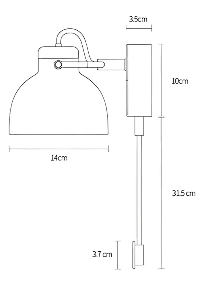 Decorbites™ modern nordic wall sconce carina with sleek curved arm and dome shade for stylish home decor wall sconce