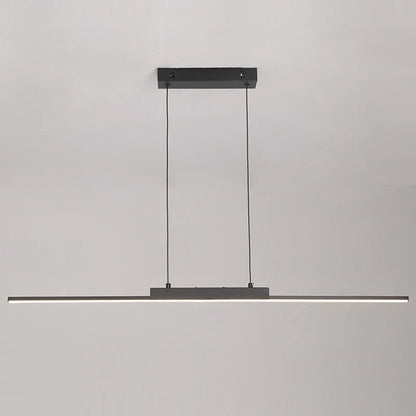 DecorBites™ modern black pendant light with sleek linear design and thin cables for dining room and living room
