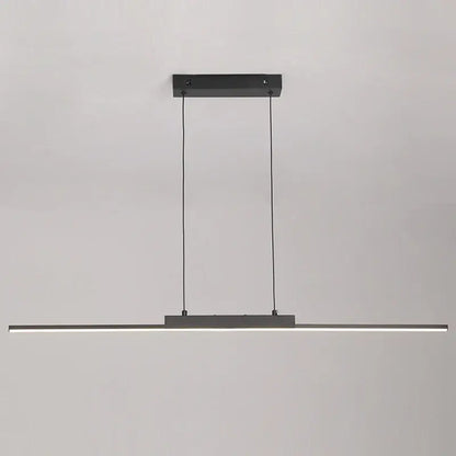 DecorBites™ modern black pendant light with sleek linear design and thin cables for dining room and living room