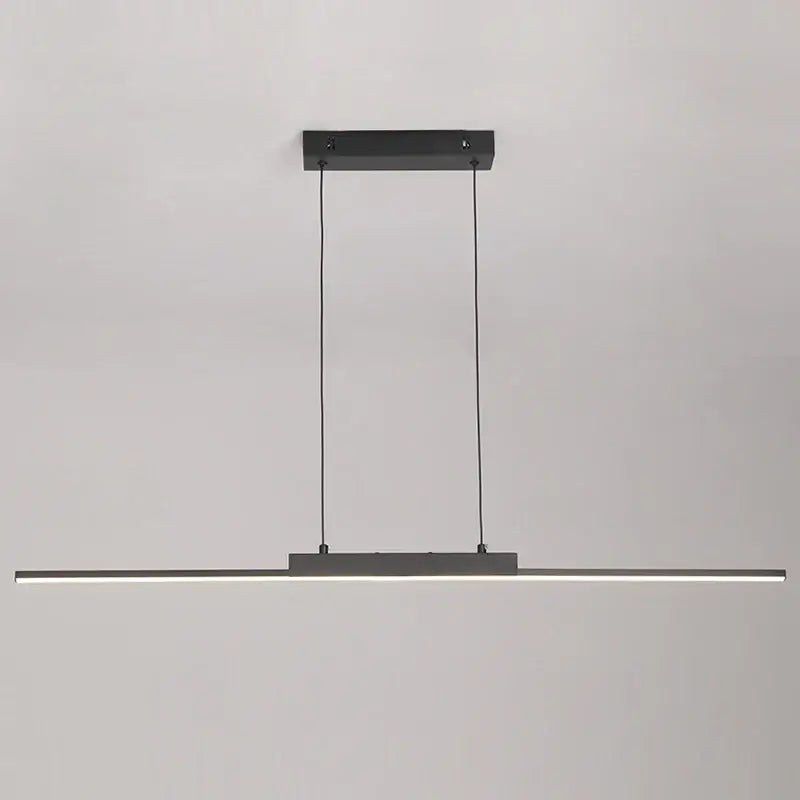 DecorBites™ modern black pendant light with sleek linear design and thin cables for dining room and living room