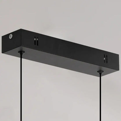 Black rectangular DecorBites modern pendant light with matte finish designed for dining room and living room pendant lights