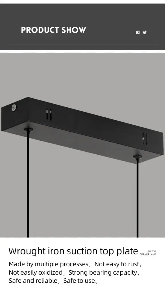 Black wrought iron suction top plate for led corner lamp in decorbites modern pendant lights for dining room use