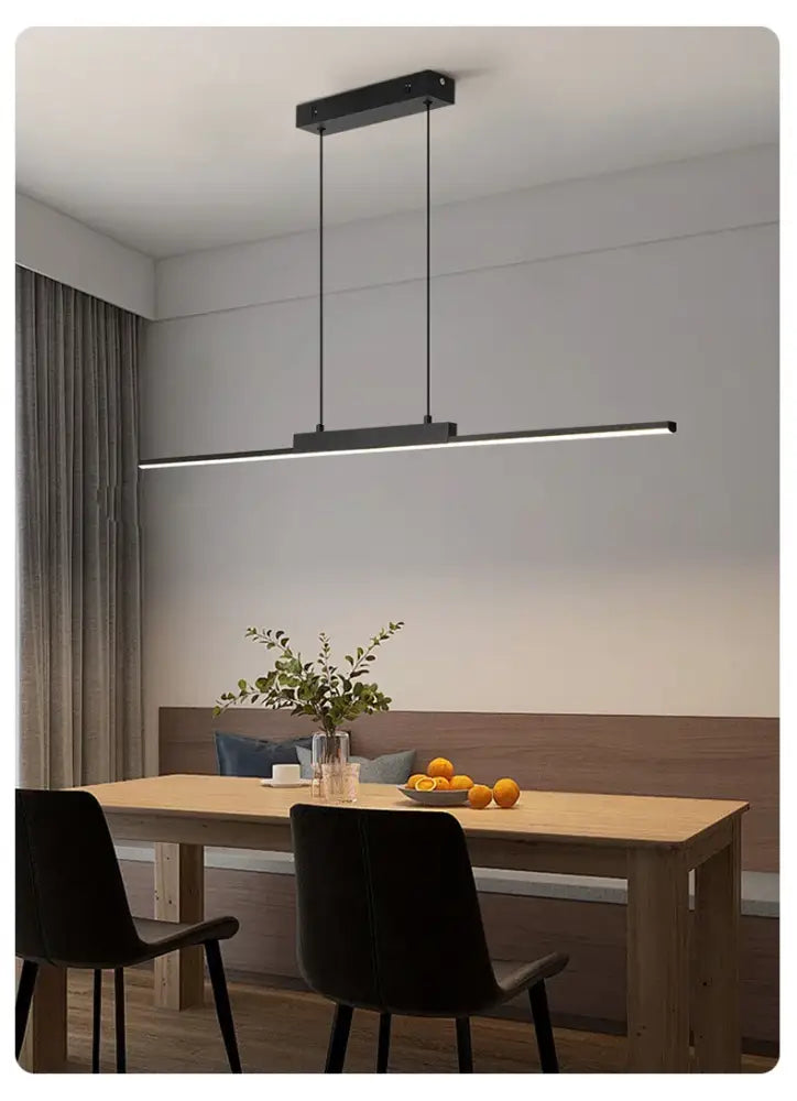 Decorbites™ modern black rectangular led pendant light with minimalist design for dining room pendant lights above table