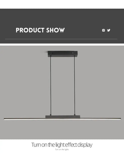 DecorBites modern black minimalist pendant light with sleek linear design and slim cords for dining room pendant lights