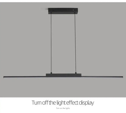 Modern black minimalist pendant light by DecorBites with sleek linear design and two cords for dining room pendant lights