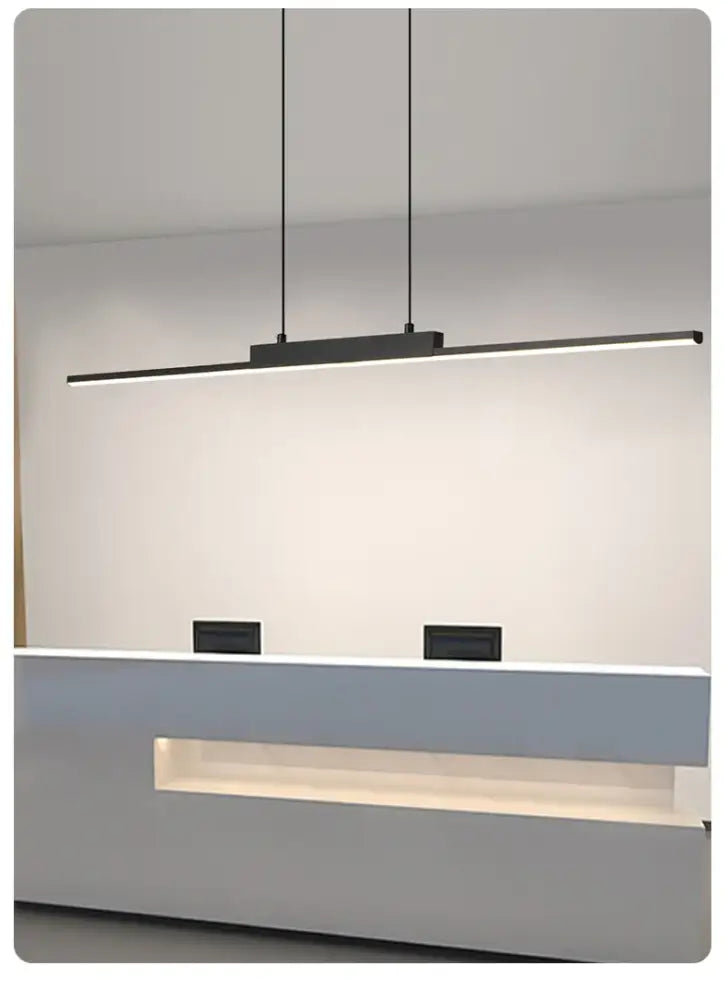 DecorBites™ modern black linear pendant light with sleek minimalist design for dining room and living room pendant lights