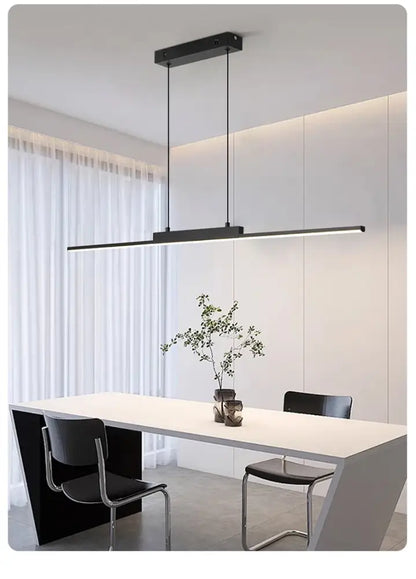 Decorbites™ modern black rectangular led pendant light with sleek minimalist design for dining room pendant lights
