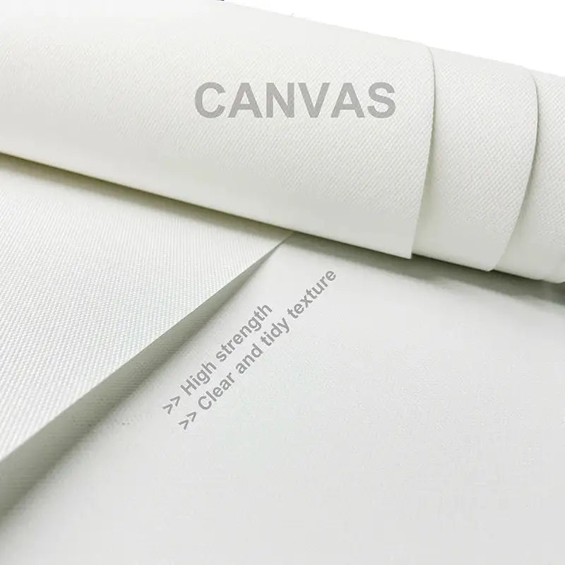 White canvas roll with textured high-strength weave and clear surface for minimalist pink aesthetic wall art decor by DecorBites