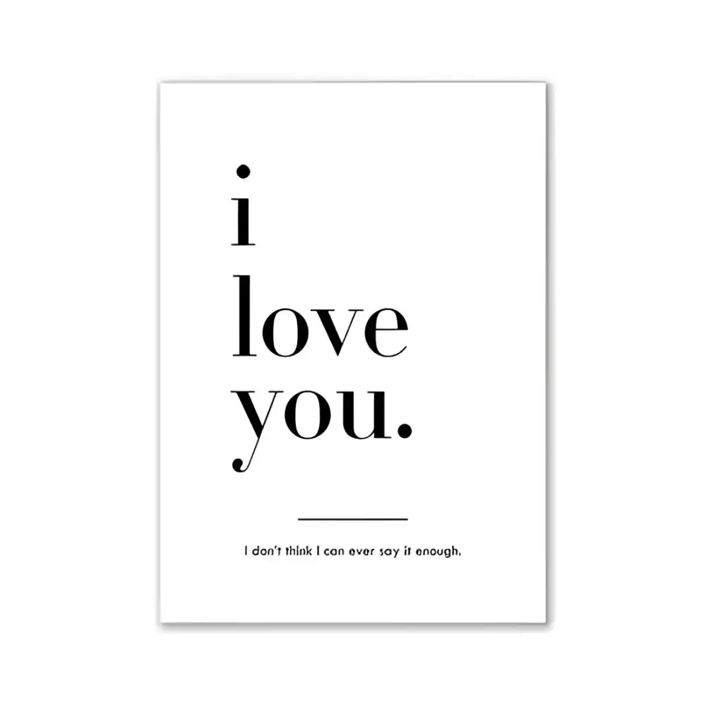 Black minimalist typography print on white paper wall art from decorbites™ modern pink aesthetic posters collection