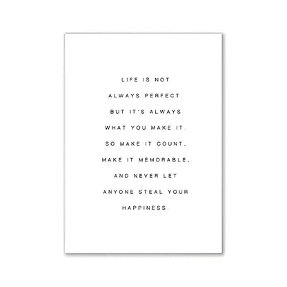 White rectangular decorbites™ wall art print with black minimalist typography for modern pink aesthetic decor