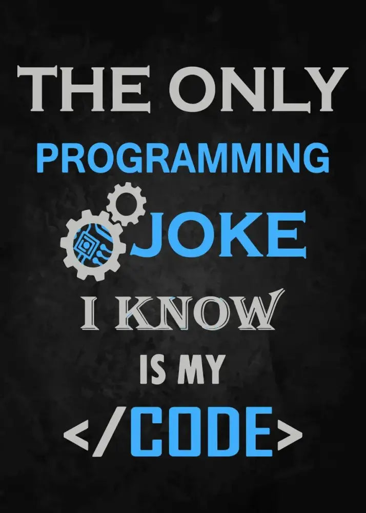 Black chalkboard style decorbites modern programmer gamer canvas wall art with white and blue text and gear icon