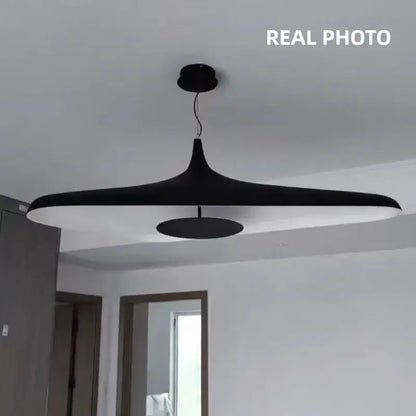 Black DecorBites modern resin pendant light with sleek wing-like design for dining room changeable light fixture