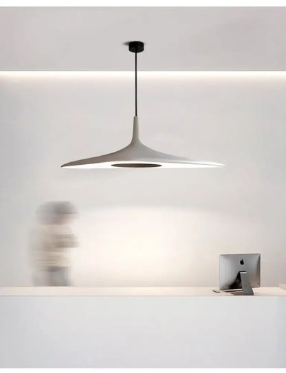DecorBites™ modern resin pendant lamp with sleek white shade and black fixture for dining room changeable light