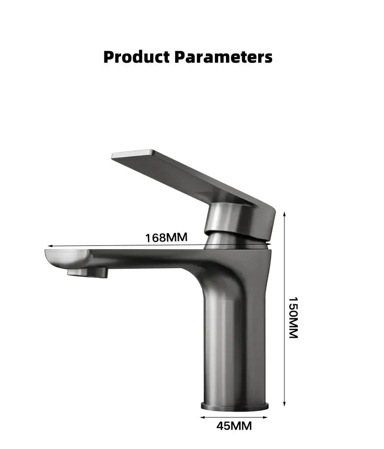 Decorbites modern stainless steel bathroom sink faucet matte black single-handle with sleek minimalist design