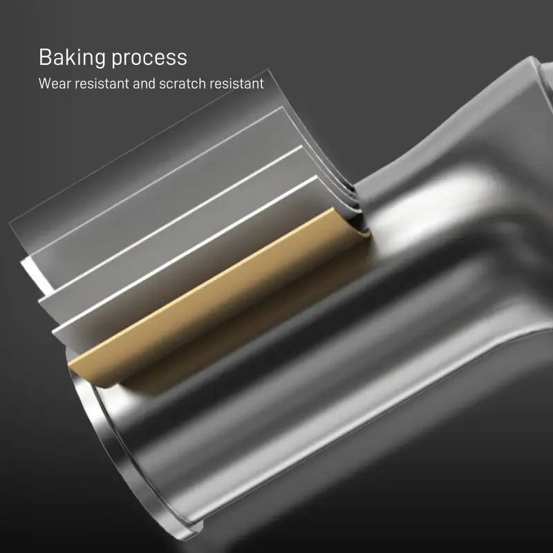 A modern stainless steel bathroom sink faucet from decorbites with a silver and gold wear-resistant finish