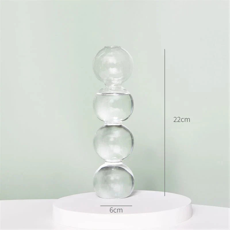 Modern Transparent Glass Vases Set for Home - O - Vase