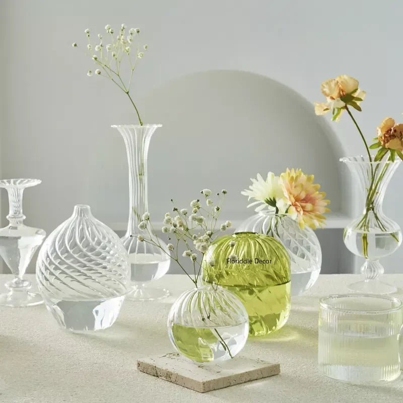 DecorBites™ Modern Transparent Glass Vases Set for Home