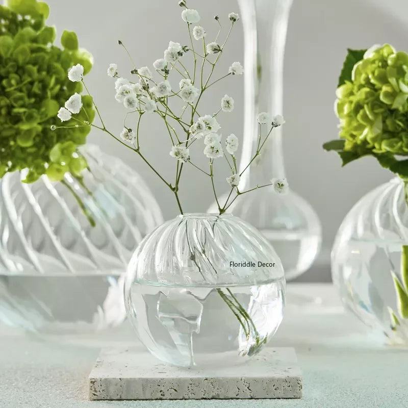 DecorBites™ Modern Transparent Glass Vases Set for Home