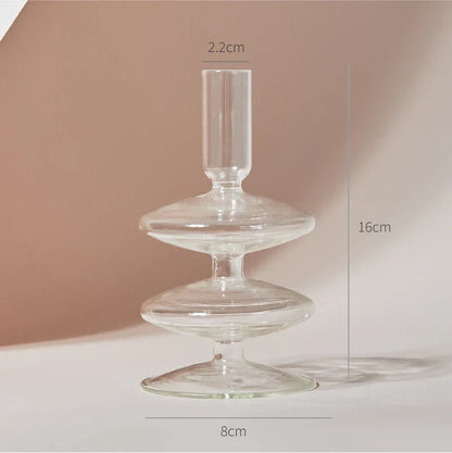 Modern Transparent Glass Vases Set for Home - Q - Vase