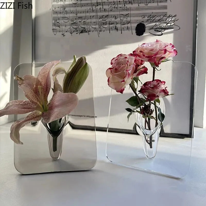 Modern Transparent Square Vase for Flowers - Vase