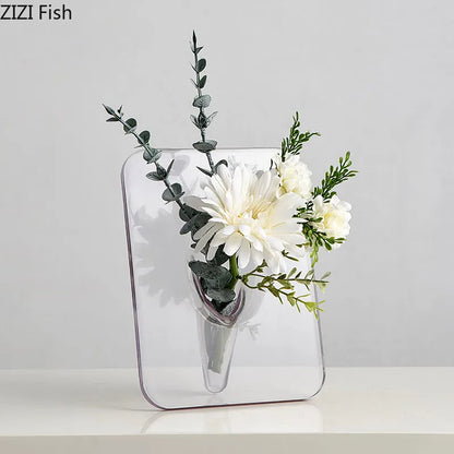 Modern Transparent Square Vase for Flowers - Vase