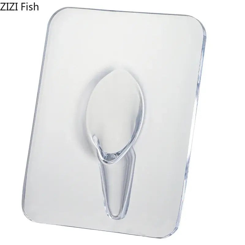 Clear plastic adhesive hook with a sleek transparent design for decorbites modern transparent square vase