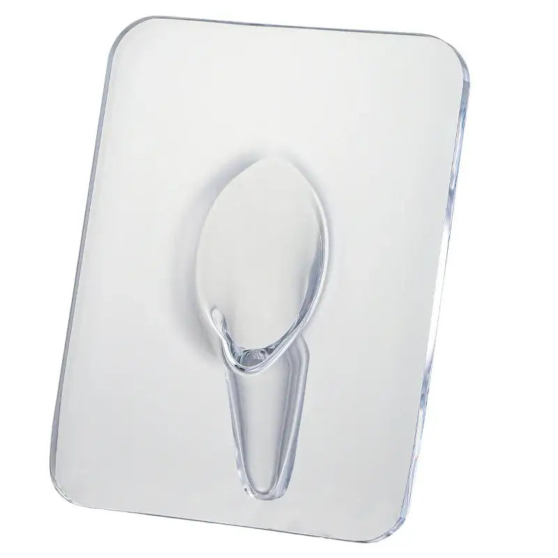 Clear plastic adhesive hook with smooth transparent design for use with modern transparent square vase decorbites square vase