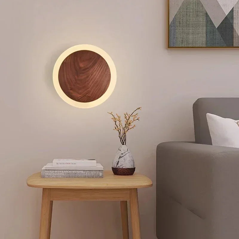 Modern Walnut LED Wall Light