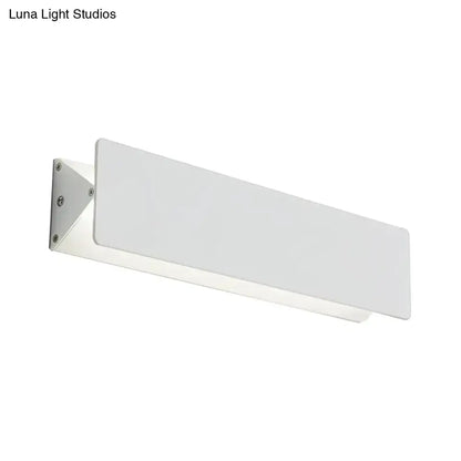 Modern white rectangular wall light with frosted glass diffuser offers direct wired electric installation