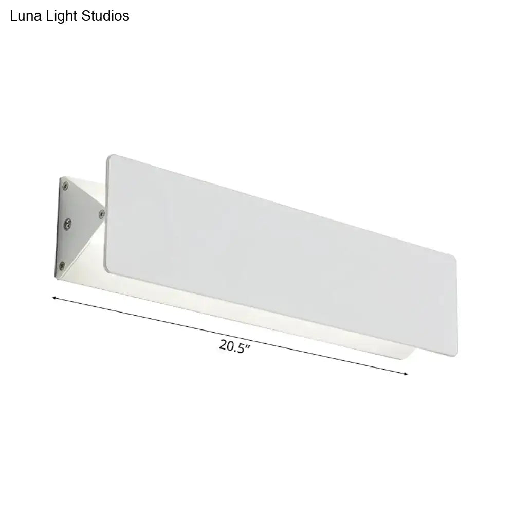 Modern white rectangular wall light with metallic bracket offering a sleek direct wired electric design for outdoor use