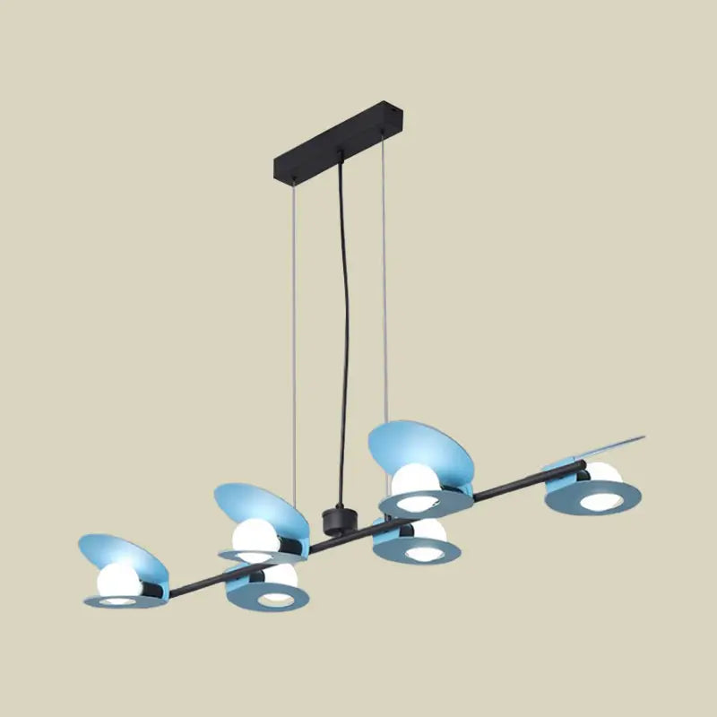 Modern blue and black pendant island ceiling light with sleek minimalist design hanging lamp kit for dining room