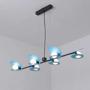 Modern blue and black metallic island ceiling light with sleek minimalist design hanging lamp kit for dining room