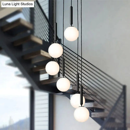 DecorBites modernist white glass pendant light with five globe bulbs gold finish black rods adjustable sizes inches fixture