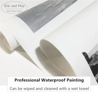 Gray and white abstract wallpaper roll from eric and may home decor studio for monaco grand prix wall art canvas