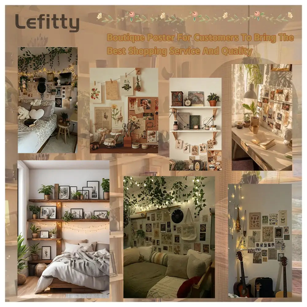 Lefitty boutique poster featuring a cozy bohemian interior showcasing decorbites monet wildflower poster print